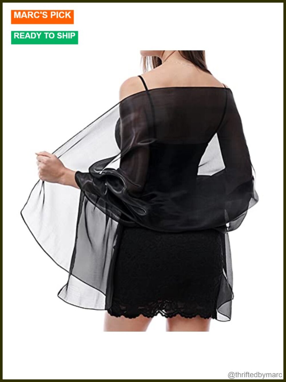 Sheer Organza Shawl Wrap for Evening Dresses Wedding Formal Party